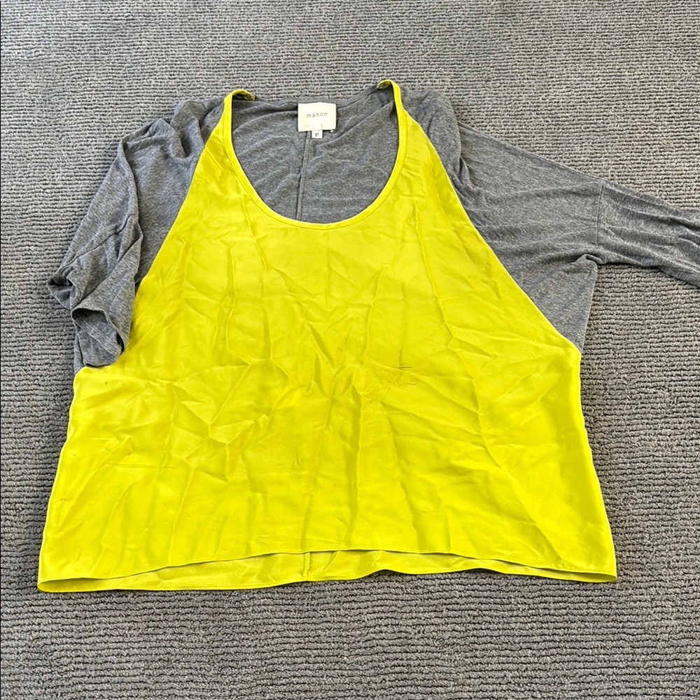 Mason Yellow and Gray Women's Top